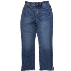 Madewell The Perfect Vintage Jean, Frayed/Raw Split Hem Style, 28 Waist, Blue